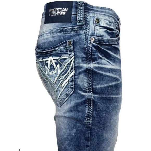 AMERICAN FIGHTER Men Denim Jeans DEFENDER AXIS MAN - Picture 8 of 13